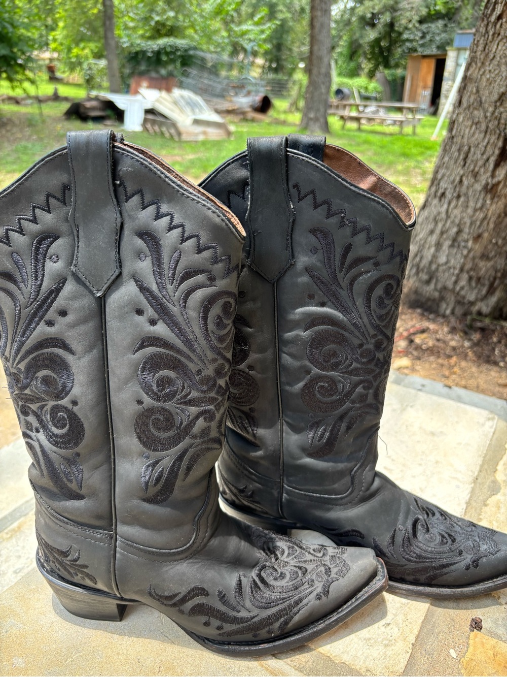 Circle G Black Embroidered Western Cowgirl Boots